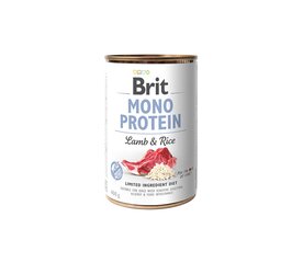 Brit Care Mono Protein Lamb&Rice влажный корм для собак с аллергией и чувствительным пищеварением, 400 г цена и информация | Консервы для собак | 220.lv