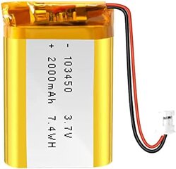 Литиевая батарея 3.7В 2000мАч Модель 103450 | С защитной схемой | Перезаряжаемая, совместима с Bluetooth-наушниками и TWS-наушниками, долговечная цена и информация | Батарейки | 220.lv