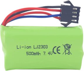 Litija akumulators 7.4V 500mAh, 1 gab. cena un informācija | Baterijas | 220.lv