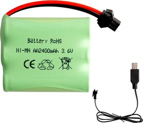 Uzlādējams akumulators Ni-MH AA 3.6V 2400mAh cena un informācija | Baterijas | 220.lv