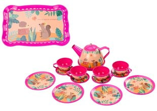 Kafijas/tējas servīzes komplekts, 15 gab., rozā krāsā cena un informācija | Rotaļlietas meitenēm | 220.lv