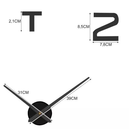 DIY sienas pulkstenis, melns cena un informācija | Pulksteņi | 220.lv