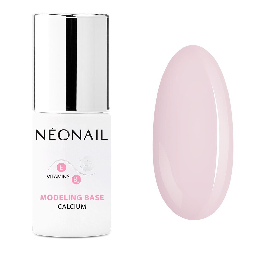 Hibrīda nagu laka Neonail Modeling Base Calcium, Basic Pink, 7.2 ml cena un informācija | Nagu lakas, stiprinātāji | 220.lv