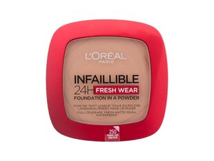 Kompaktais pūderis L'Oreal Paris Infaillible 24H Fresh Wear Foundation In A Powder 250 Radiant Sand, 9 g cena un informācija | Grima bāzes, tonālie krēmi, pūderi | 220.lv