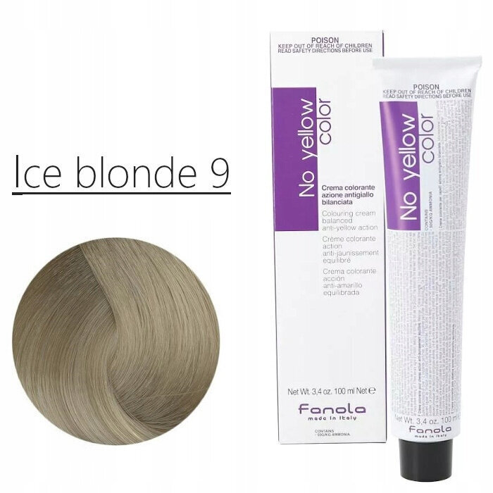 Matu krāsa Fanola No Yellow Color Colouring Cream, 9 Ice Blonde, 100 ml цена и информация | Matu krāsas | 220.lv