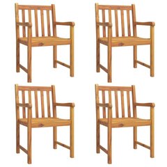 4 dārza krēslu komplekts vidaXL, brūns cena un informācija | Dārza krēsli | 220.lv