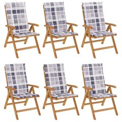 6-daļu dārza krēslu komplekts ar spilveniem vidaXL, brūns цена и информация | Садовые стулья, кресла, пуфы | 220.lv