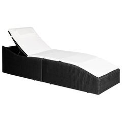 Sauļošanās krēsls ar matraci, melns цена и информация | Шезлонги | 220.lv