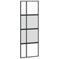 Bīdāmās durvis melnas 76x2 gab.05cm rūdīts stikls/alumīnijs 1552 gab.2 gab.8 цена и информация | Iekšdurvis | 220.lv