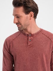 T-krekls vīriešiem Ombre Clothing om-lswl-22fw-001, sarkans cena un informācija | Vīriešu T-krekli | 220.lv
