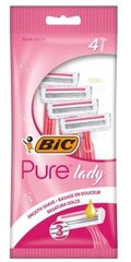BIC, Pure Lady, Одноразовые женские станки для бритья, 4 штуки цена и информация | Косметика и средства для бритья | 220.lv