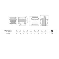 Трансформатор TVTR-200-E 230V / 42-110-230V цена и информация | Электрические выключатели, розетки | 220.lv