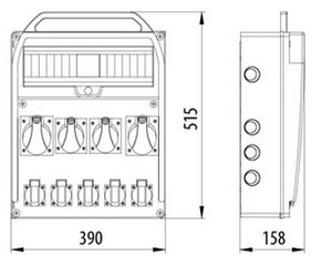 R-BOX 460R 2x16A/4P 2x32A/4P 3x230V L-0-P 17S - B.18.460-16W распределительное устройство цена и информация | Электрические выключатели, розетки | 220.lv