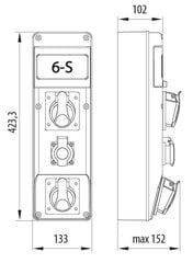 R-BOX SLIM распределительный щит 2x16A/5P 1x32A/5P 6S - B.SLIM-6S-7 цена и информация | Электрические выключатели, розетки | 220.lv