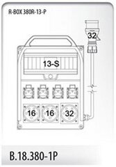 R-BOX 380R-13-P 2x16A/5P 1x32A/5P 4x230V 13S распределительное устройство - B.18.380-1P цена и информация | Электрические выключатели, розетки | 220.lv