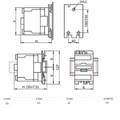 Контактор 80A 110V AC 3NO+(1NO+1NC) - TR1D8011F7 цена и информация | Системы безопасности, контроллеры | 220.lv