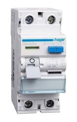 Автоматический выключатель остаточного тока CDA216J 16A 30mA A 2P Hager цена и информация | Электрические выключатели, розетки | 220.lv
