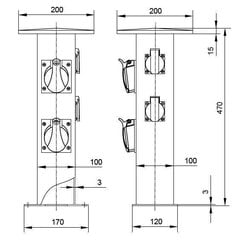 Распределительный щит 1х16A/5P + 3x230V - B.18.DS01S цена и информация | Электрические выключатели, розетки | 220.lv