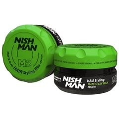 Matu veidošanas vasks Nishman M2 Matte Clay Hair Styling Wax vīriešiem, 30 ml cena un informācija | Matu veidošanas līdzekļi | 220.lv