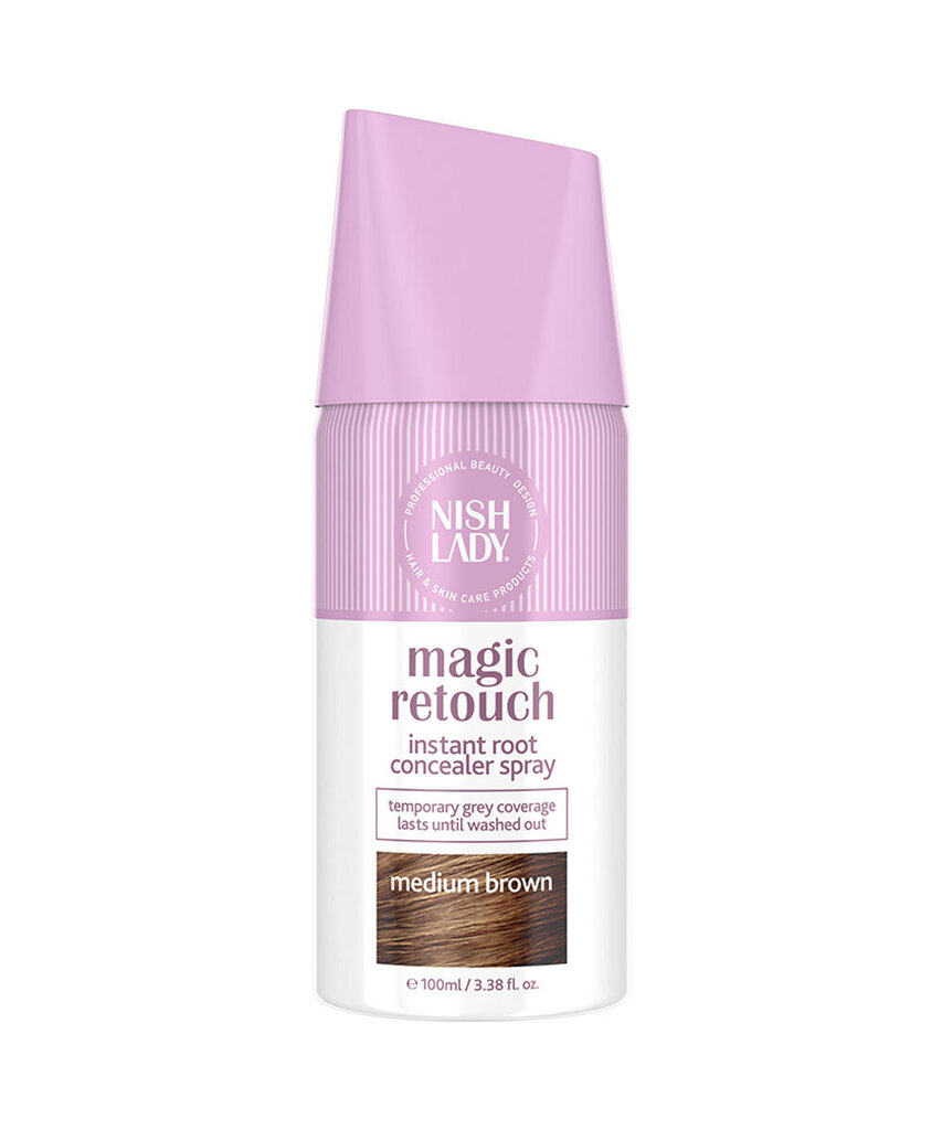 Sprejs ataugušām matu saknēm Nishlady Magic Retouch Spray, Medium Brown, 100 ml цена и информация | Matu krāsas | 220.lv