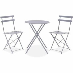Стол и 2 стула Серый Сталь (42 x 46 x 82 cm) цена и информация | Комплекты уличной мебели | 220.lv