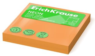 Клейкая лента для записей NEON, ErichKrause, 75х75мм, 100 листов, неоновый оранжевый сп. цена и информация | Канцелярия | 220.lv