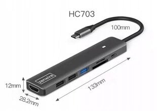 USB-концентратор Zenwire HC703 цена и информация | Адаптеры и USB разветвители | 220.lv