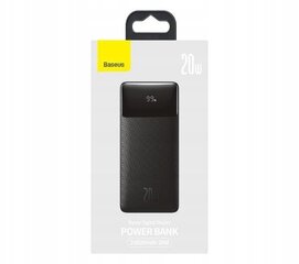 Powerbank Baseus 20000 mAh melns cena un informācija | Lādētāji-akumulatori (Power bank) | 220.lv
