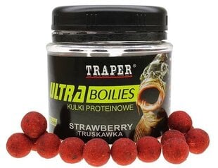 Прикормка TRAPER Ultra Boilies Strawberry 12мм 100г цена и информация | Прикормки | 220.lv