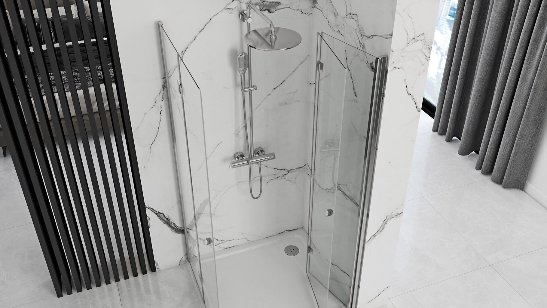 Rea Fold N2 modulārā dušas kabīne, 70x80cm cena un informācija | Dušas kabīnes | 220.lv