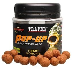 Прикормка TRAPER Floating Boilies Hemp 12мм 50г цена и информация | Прикормки | 220.lv