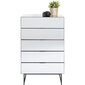 Kumode Soran 5 Drawers Melna 65x114cm цена и информация | Kumodes | 220.lv