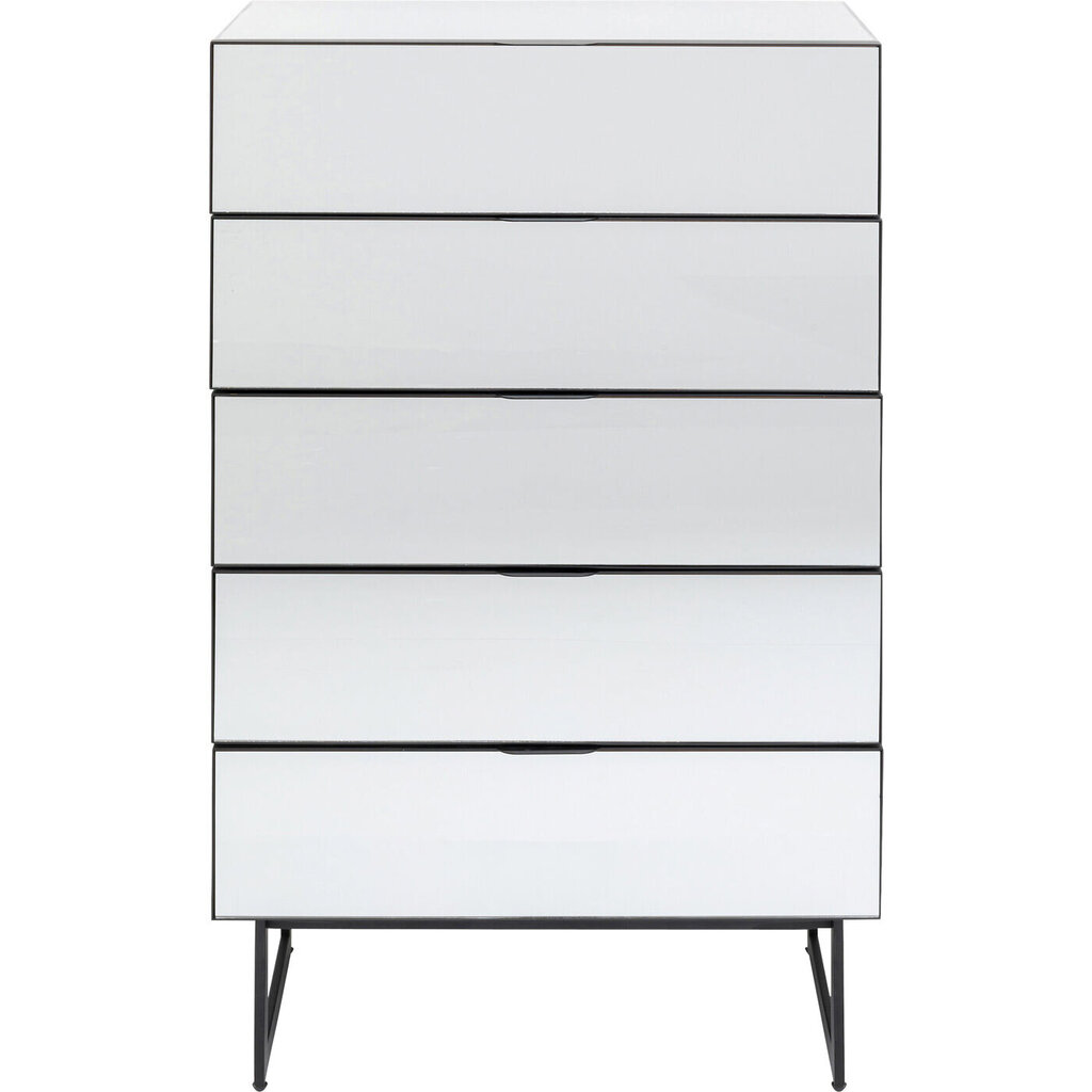 Kumode Soran 5 Drawers Melna 65x114cm цена и информация | Kumodes | 220.lv