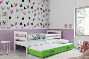 Bērnu gulta BMS11BZA, 80x190 cm, balta/zaļa cena un informācija | Bērnu gultas | 220.lv