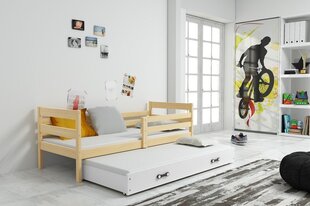 Bērnu gulta BMS12PRB, 90x200 cm, gaiši brūna/balta cena un informācija | Bērnu gultas | 220.lv