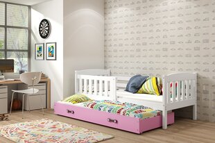 Bērnu gulta BMS14BR, 90x200 cm, balta/rozā cena un informācija | Bērnu gultas | 220.lv