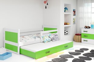 Bērnu gulta BMS23ZA, 80x190 cm, balta/zaļa cena un informācija | Bērnu gultas | 220.lv