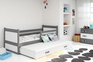 Bērnu gulta BMS24B, 80x190 cm, pelēka/balta cena un informācija | Bērnu gultas | 220.lv