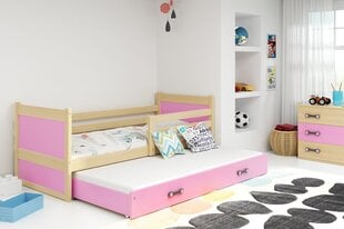 Bērnu gulta BMS25R, 80x190 cm, gaiši brūna/rozā cena un informācija | Bērnu gultas | 220.lv