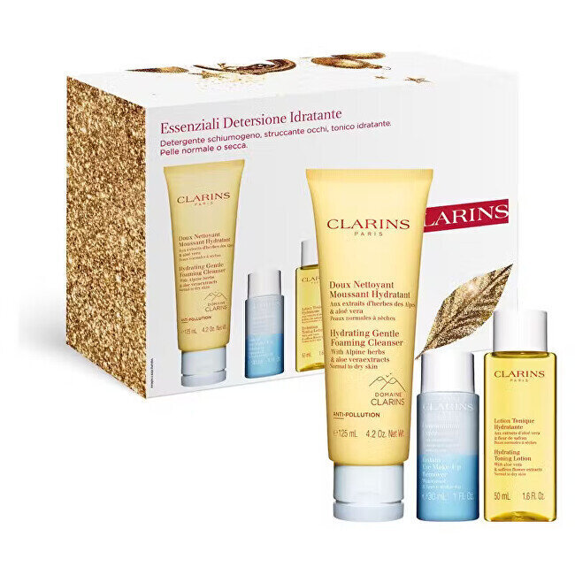 Kosmētikas komplekts Clarins Doux Nettoyant Moussant: sejas mazgāšanas līdzeklis, 125 ml + grima noņēmējs, 30 ml + toniks, 50 ml cena un informācija | Sejas ādas kopšana | 220.lv