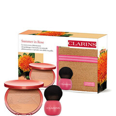 Kosmētikas komplekts Clarins Summer in Rose: bronzētājs, 19 g + otiņa + kosmētikas soma cena un informācija | Bronzeri, vaigu sārtumi | 220.lv