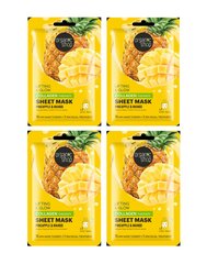Sejas maska ORGANIC SHOP Pineapple Mango, 4 gab. cena un informācija | Sejas maskas, acu maskas | 220.lv