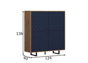 Skapis Trendteam Sentra, zils/brūns cena un informācija | Skapīši viesistabai | 220.lv
