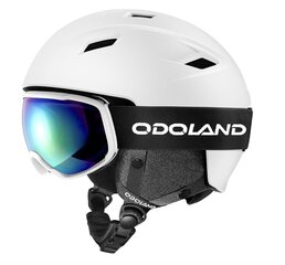Комплект лыжного шлема и очков Odoland, белый, размер L цена и информация | Лыжные шлемы | 220.lv