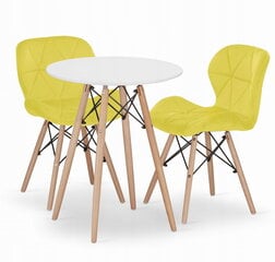 3-х частей обеденный комплект Leobert Todi Lago, белый/желтый цена и информация | Комплекты мебели для столовой | 220.lv