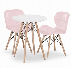 3-х частей обеденный комплект Leobert Todi Lago, белый/розовый цена и информация | Комплекты мебели для столовой | 220.lv