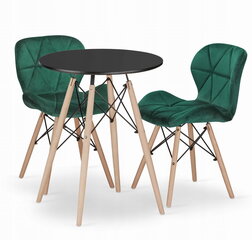 3-х частный обеденный комплект Leobert Todi Lago, черный/зеленый цена и информация | Комплекты мебели для столовой | 220.lv