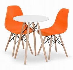 3-х частей обеденный комплект Leobert Todi Osaka, белый/оранжевый цена и информация | Комплекты мебели для столовой | 220.lv