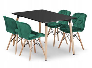 5-частный обеденный комплект Leobert Adria Lago, черный/зеленый цена и информация | Комплекты мебели для столовой | 220.lv
