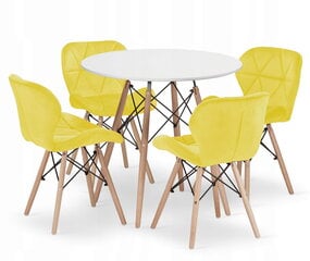 5-частный обеденный комплект Leobert Todi Lago, белый/желтый цена и информация | Комплекты мебели для столовой | 220.lv
